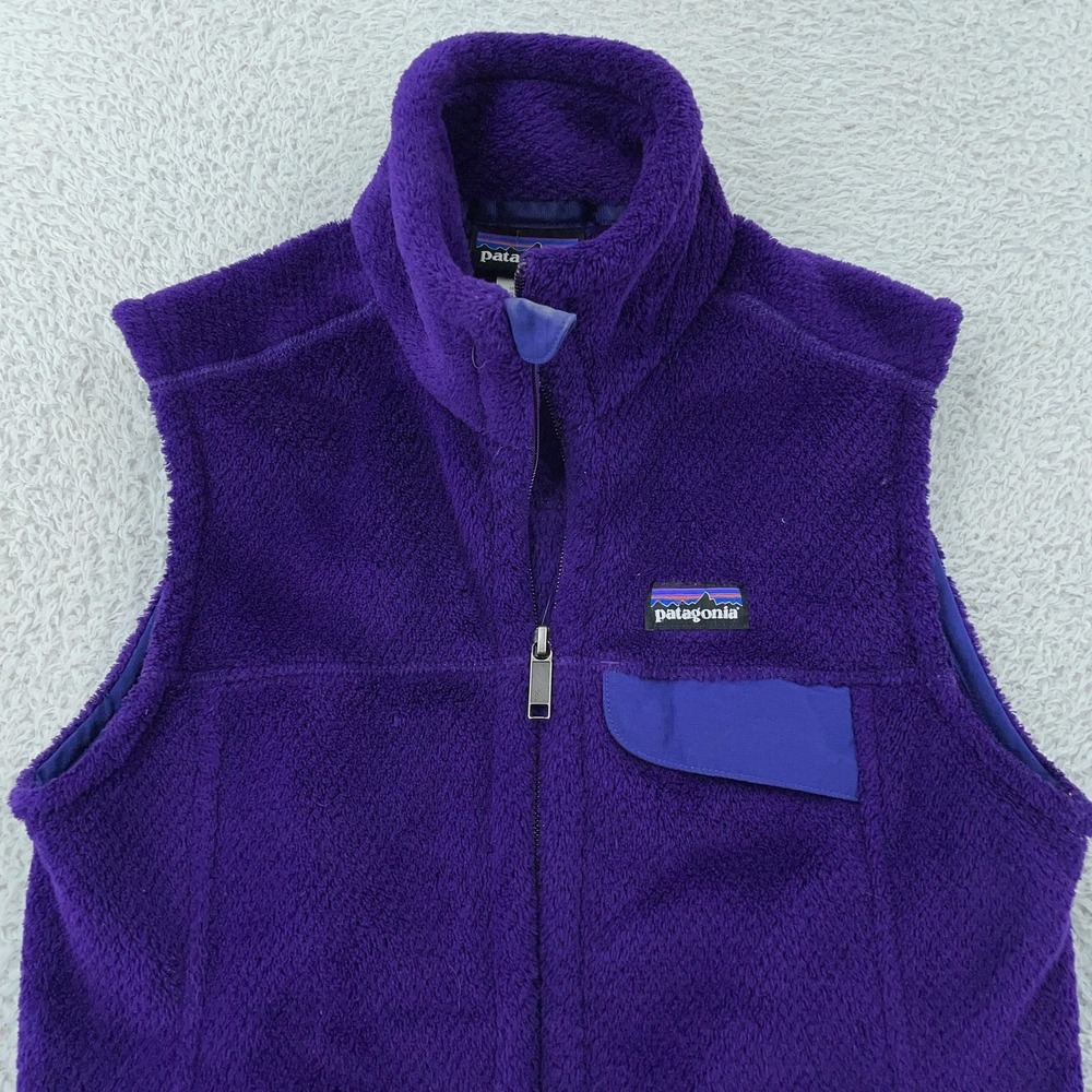Patagonia Fleece Vest Womens Small Purple Polartec Thermal Pro Full Zip Pocket
